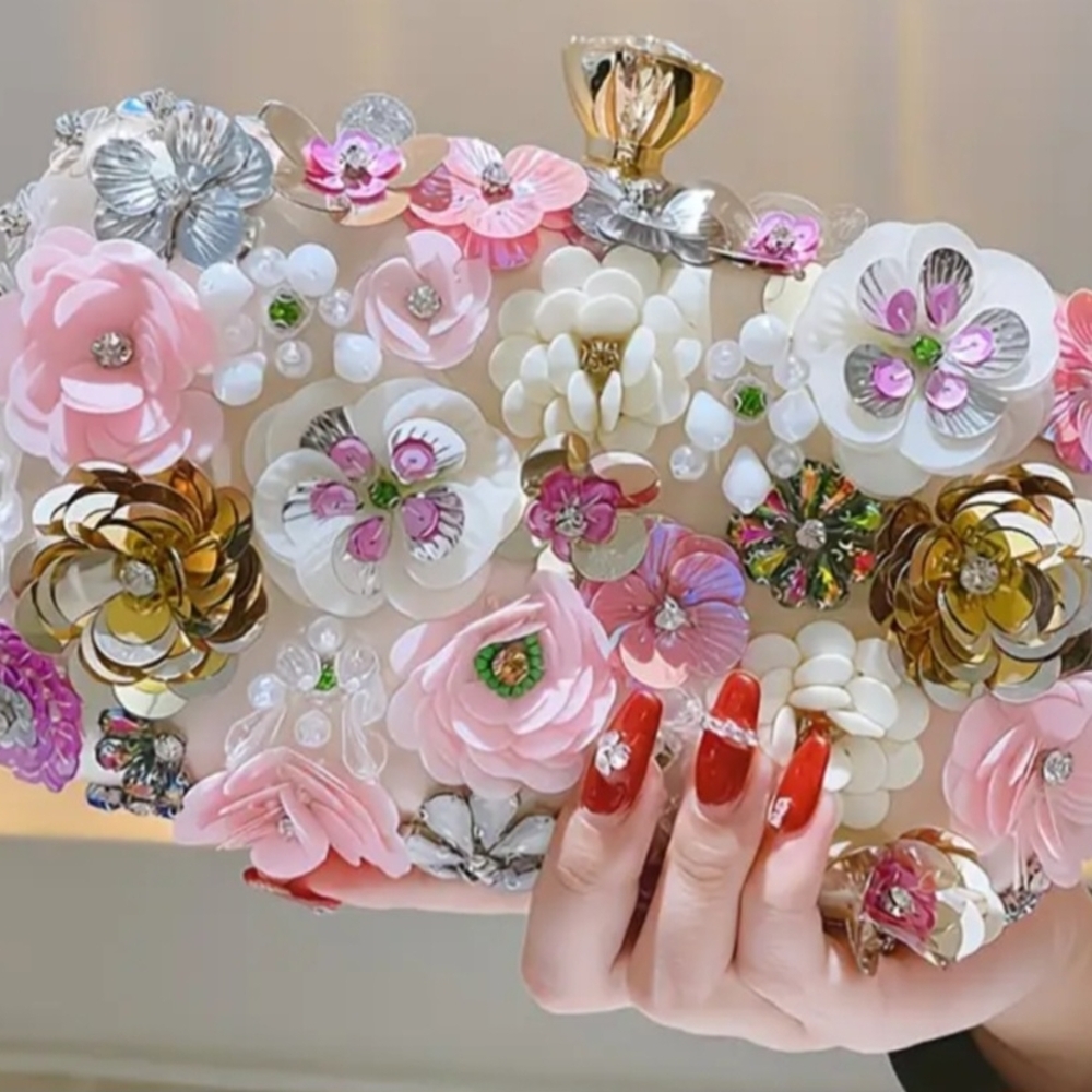 Floral Embellished Clutch